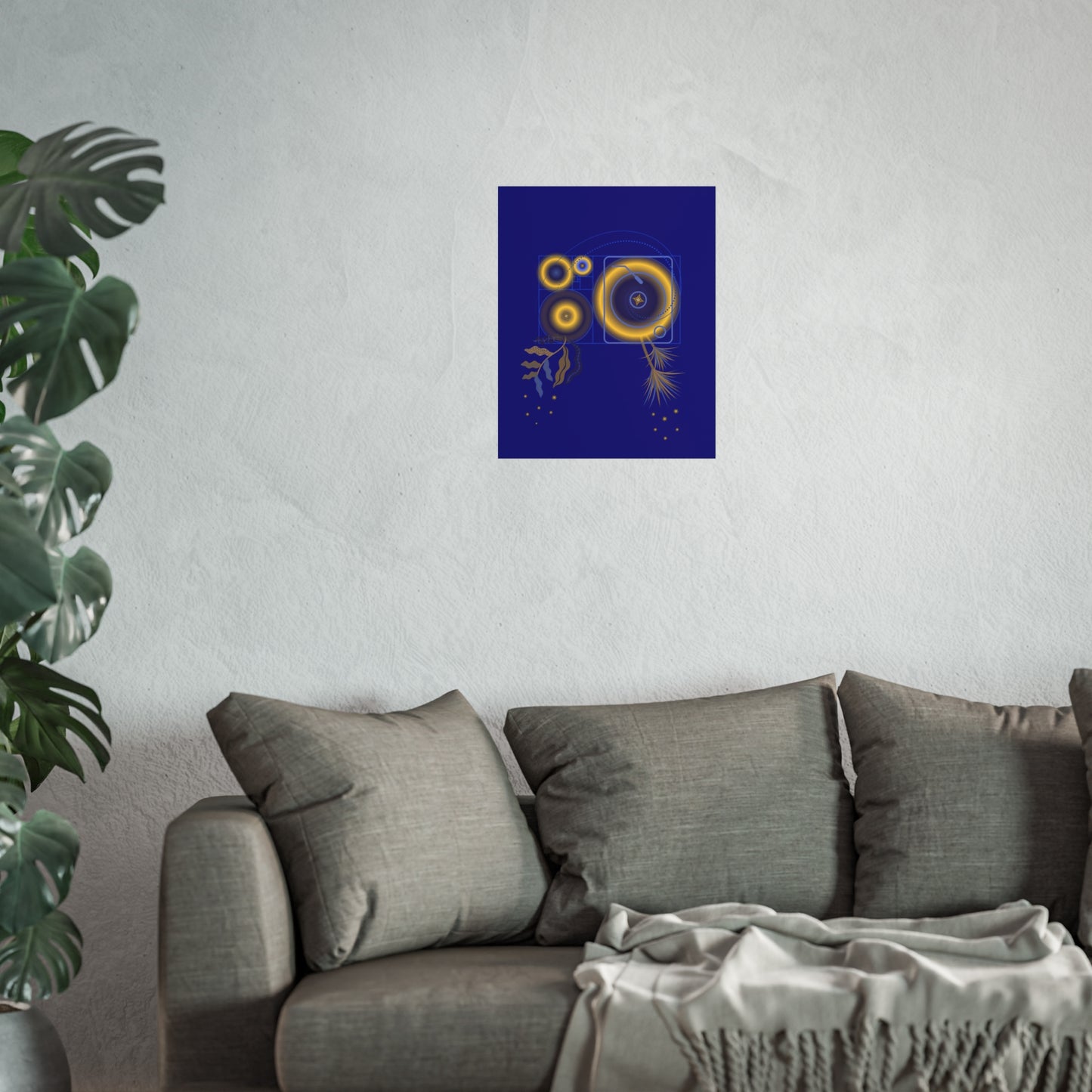 Fibonacci Growth Break (in blue) | Modern Abstract Wall Art Print