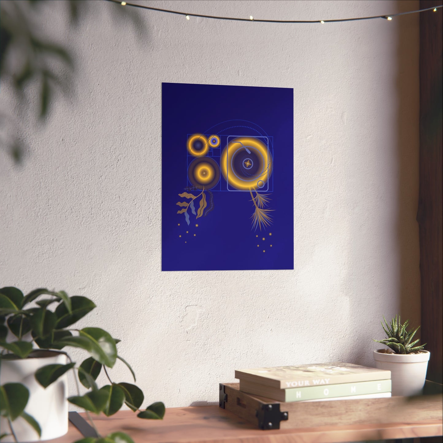 Fibonacci Growth Break (in blue) | Modern Abstract Wall Art Print