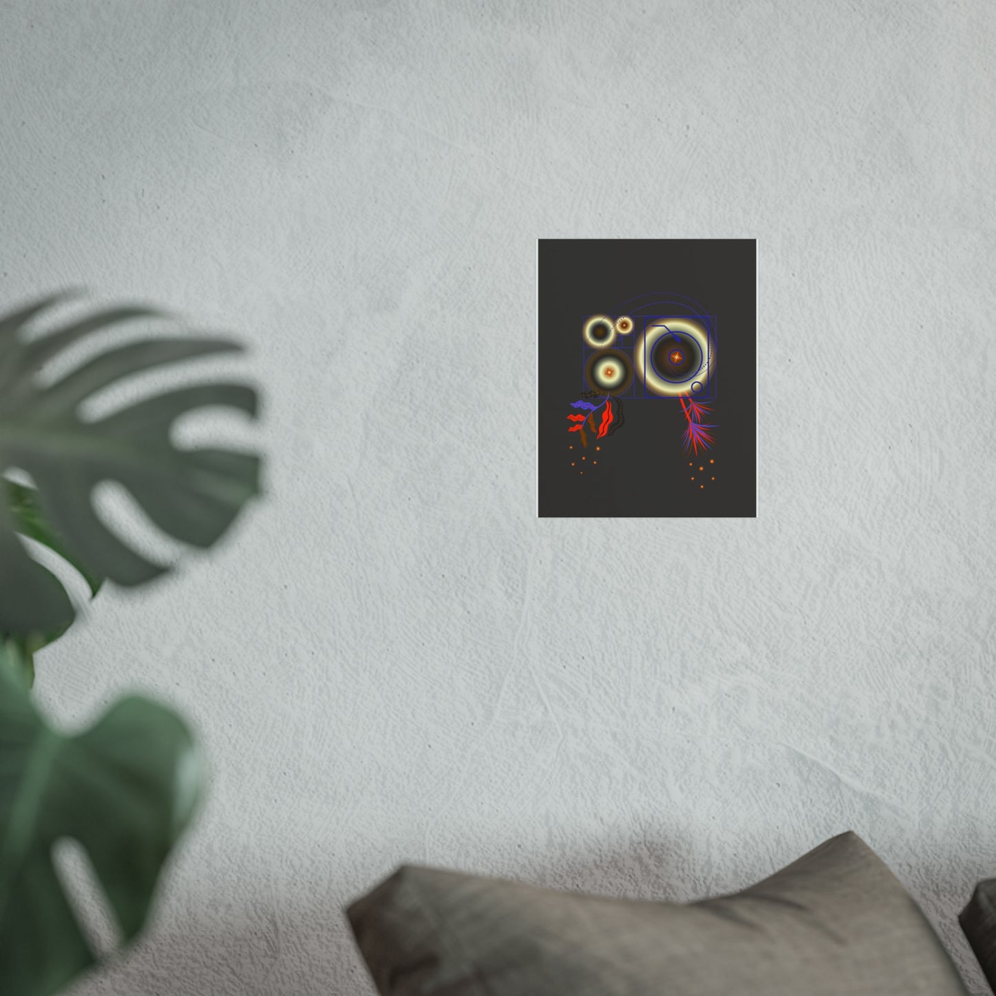 Fibonacci Growth Break (dark color scheme) | Modern Abstract Wall Art Print