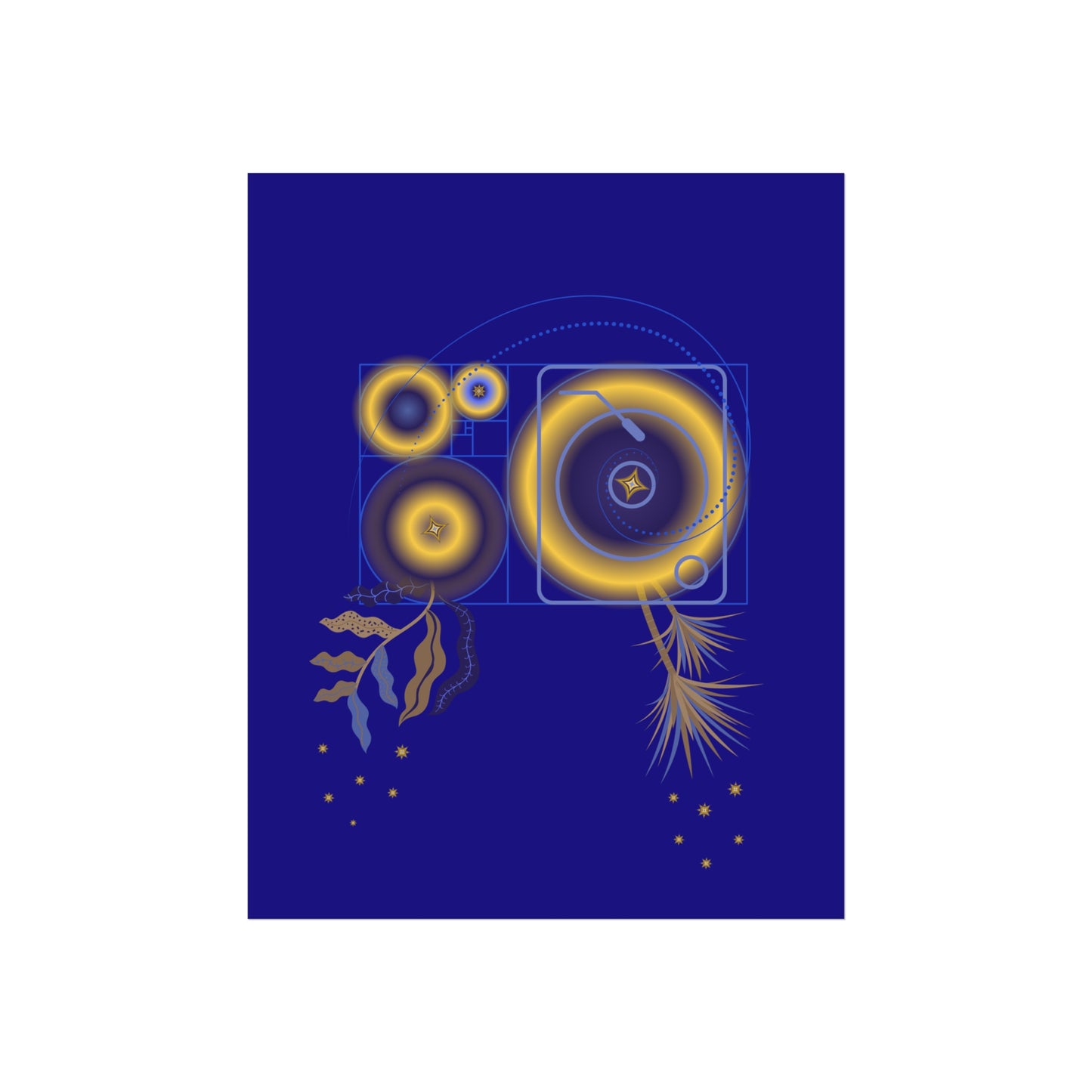 Fibonacci Growth Break (in blue) | Modern Abstract Wall Art Print