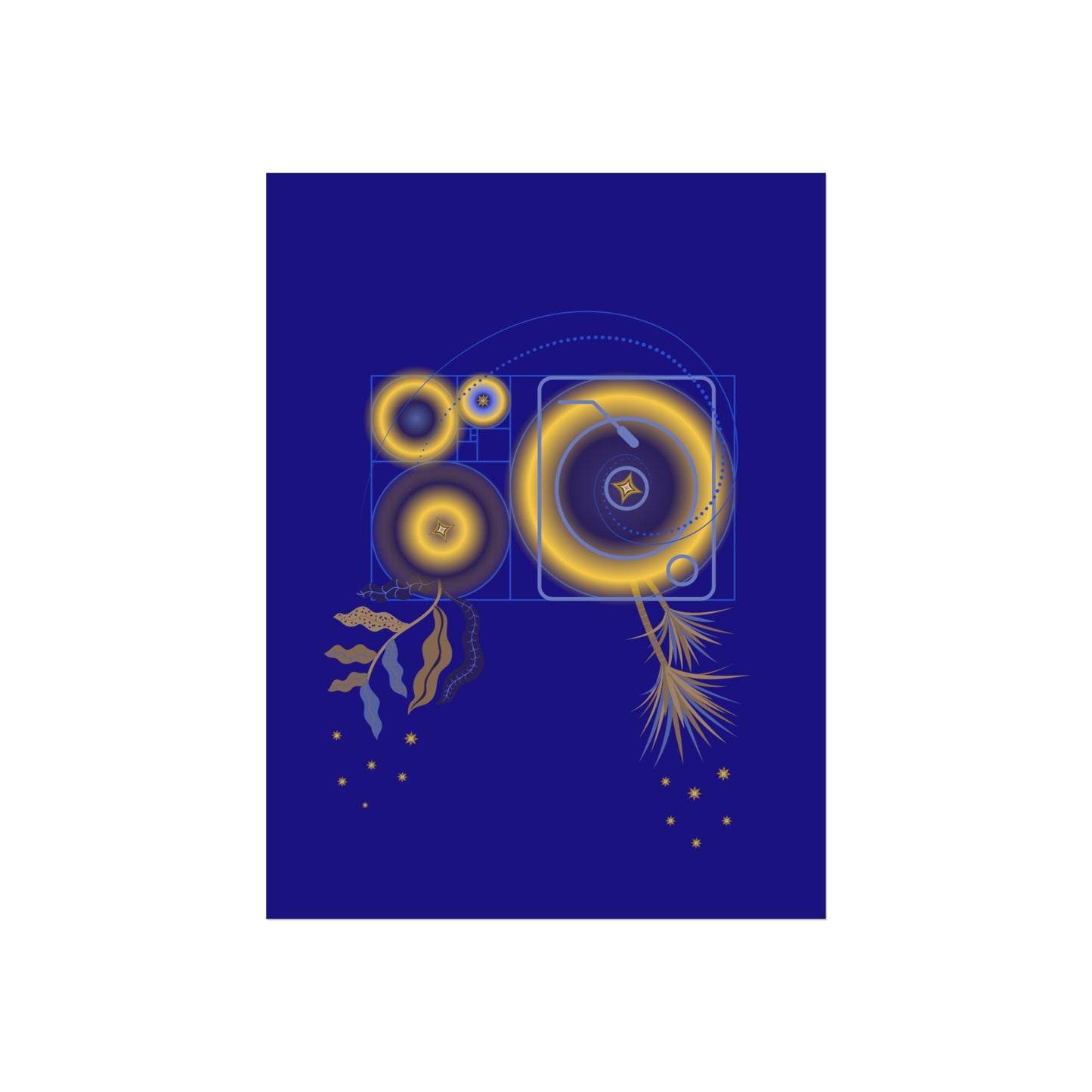 Fibonacci Growth Break (in blue) | Modern Abstract Wall Art Print