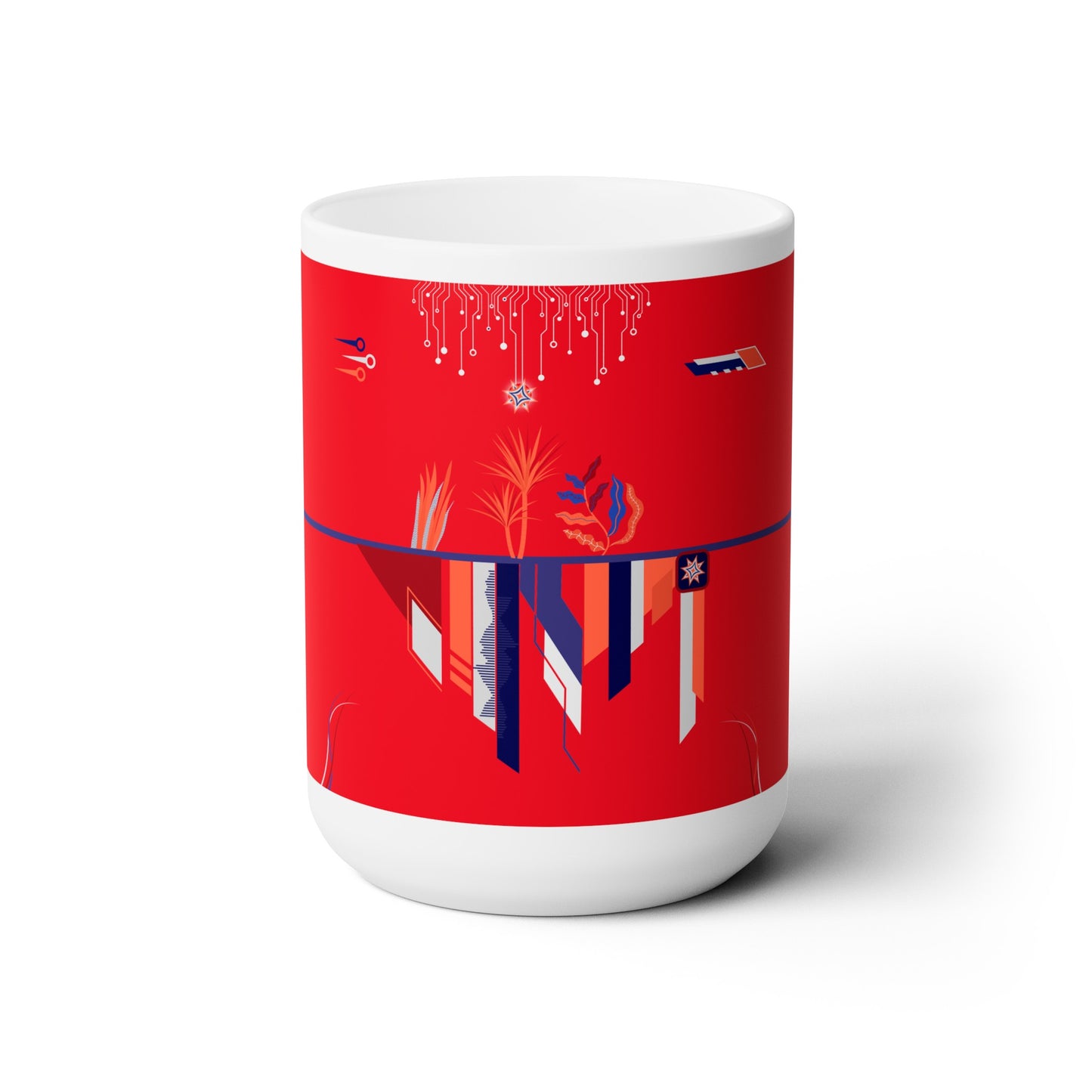 miami pipes and stripes - mug (in red, white and blue)