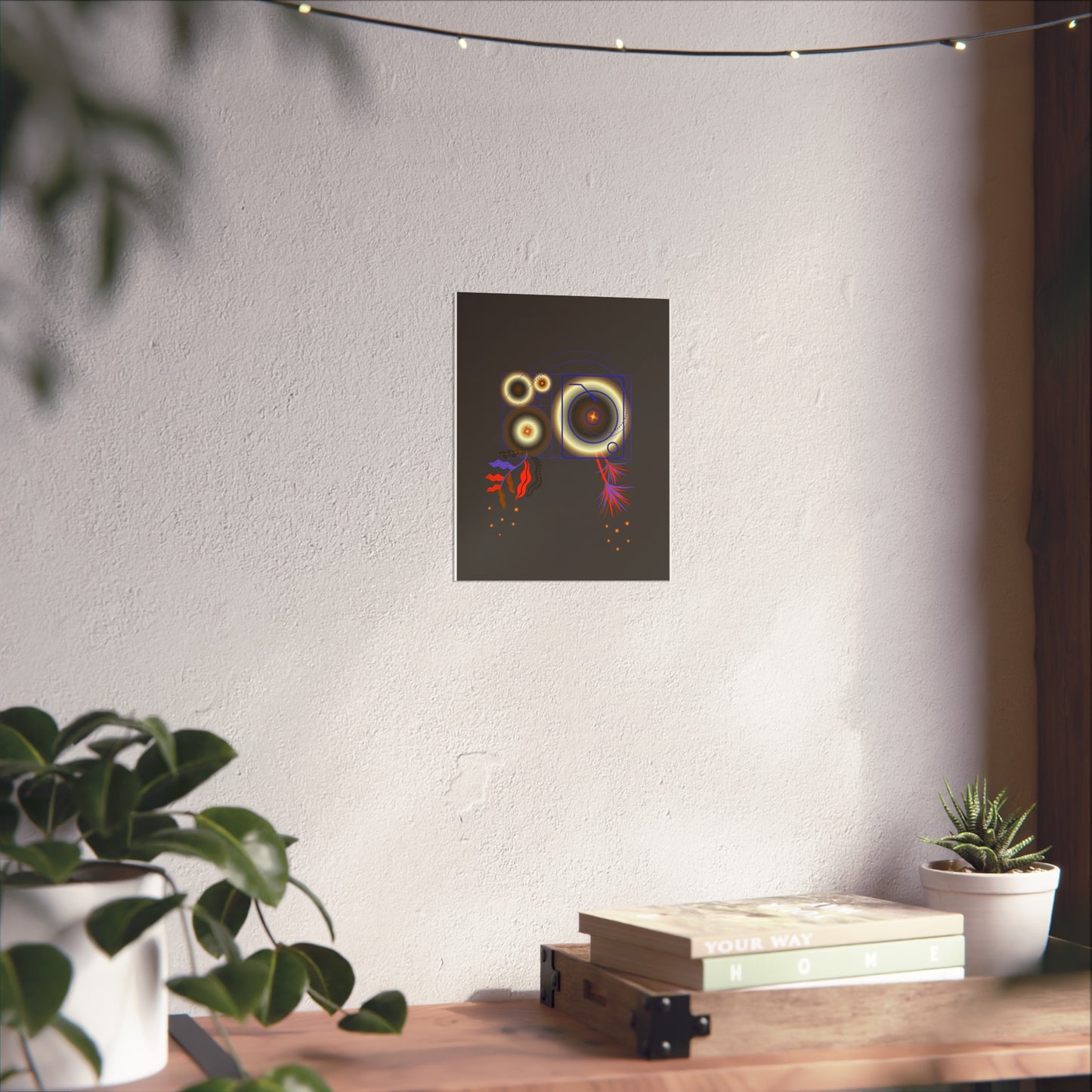 Fibonacci Growth Break (dark color scheme) | Modern Abstract Wall Art Print