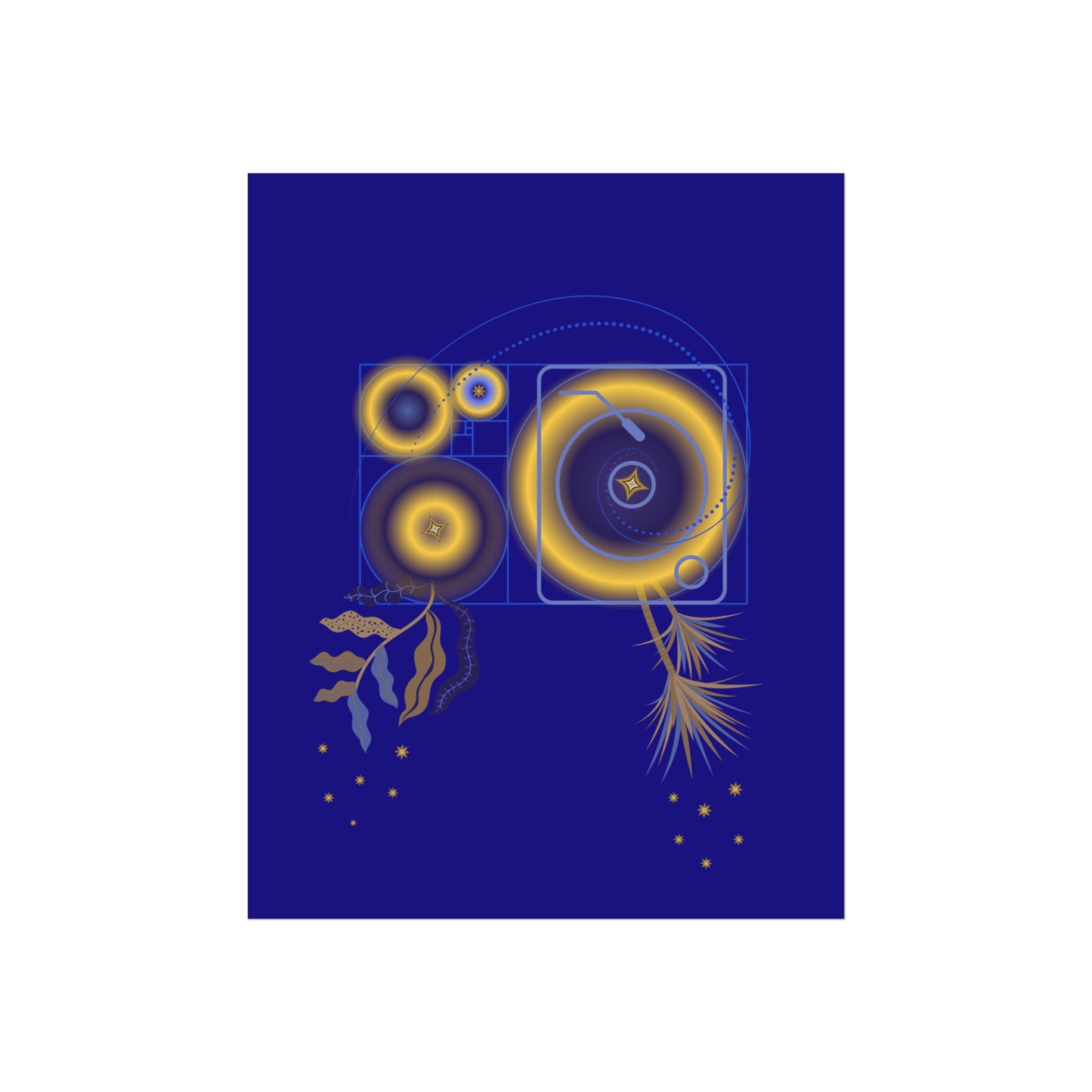 Fibonacci Growth Break (in blue) | Modern Abstract Wall Art Print