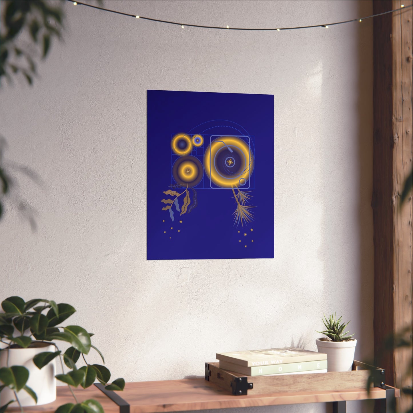 Fibonacci Growth Break (in blue) | Modern Abstract Wall Art Print