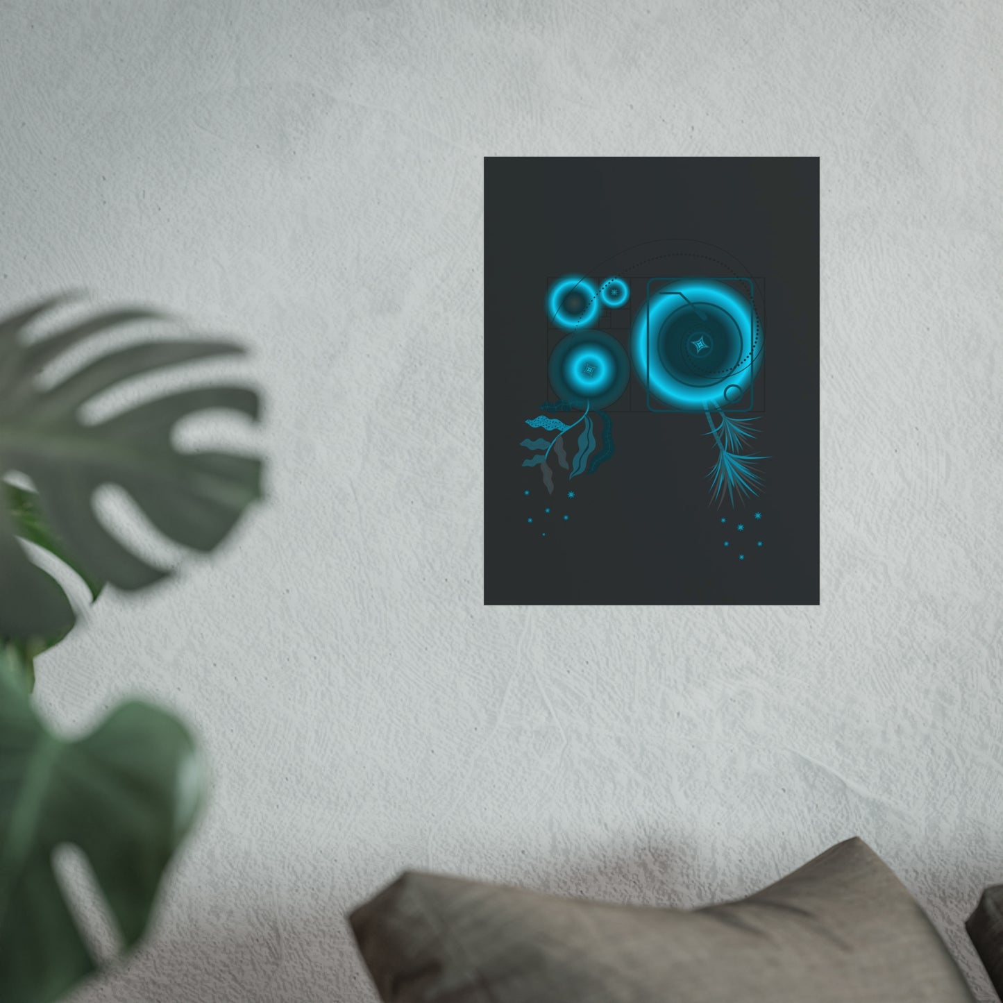 Fibonacci Growth Break (in grey) | Modern Abstract Wall Art Print