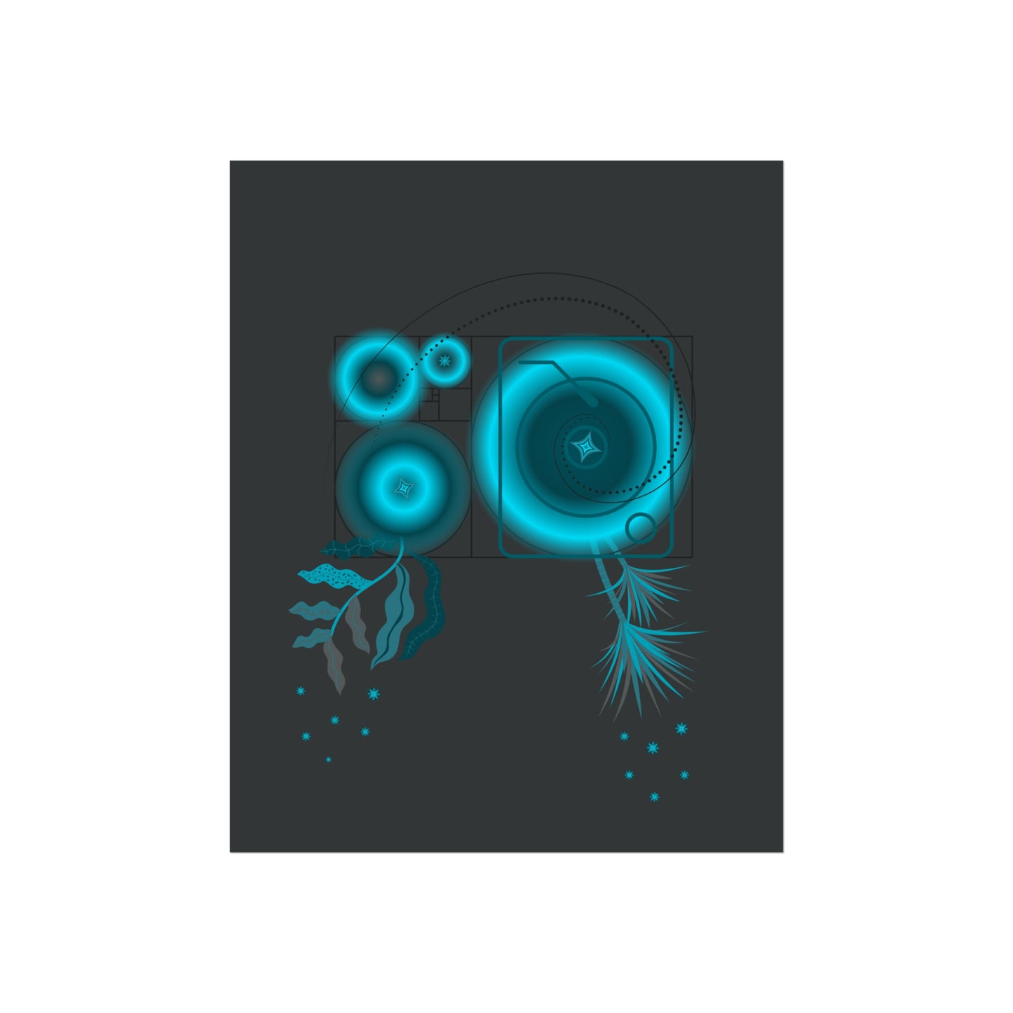 Fibonacci Growth Break (in grey) | Modern Abstract Wall Art Print
