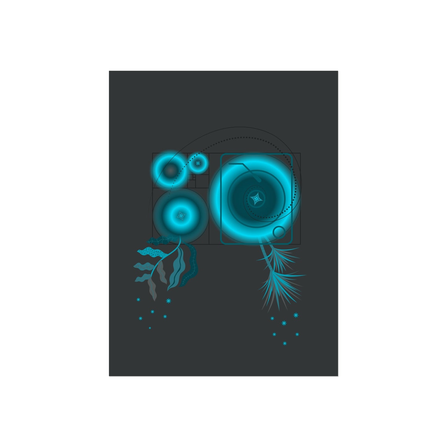 Fibonacci Growth Break (in grey) | Modern Abstract Wall Art Print