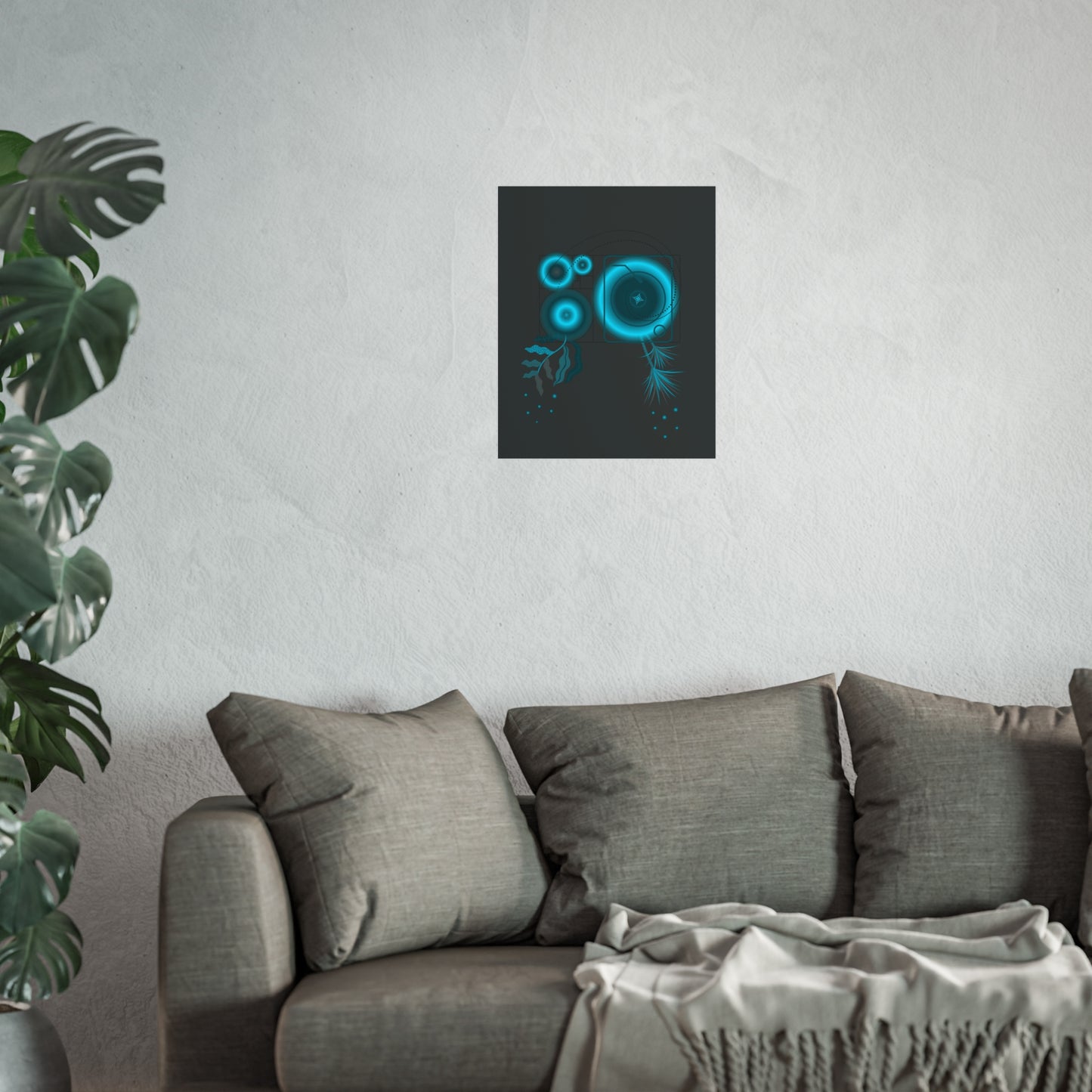 Fibonacci Growth Break (in grey) | Modern Abstract Wall Art Print