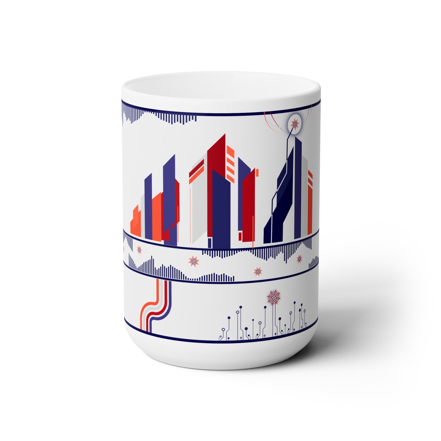 miami pipes and stripes - mug (in white)
