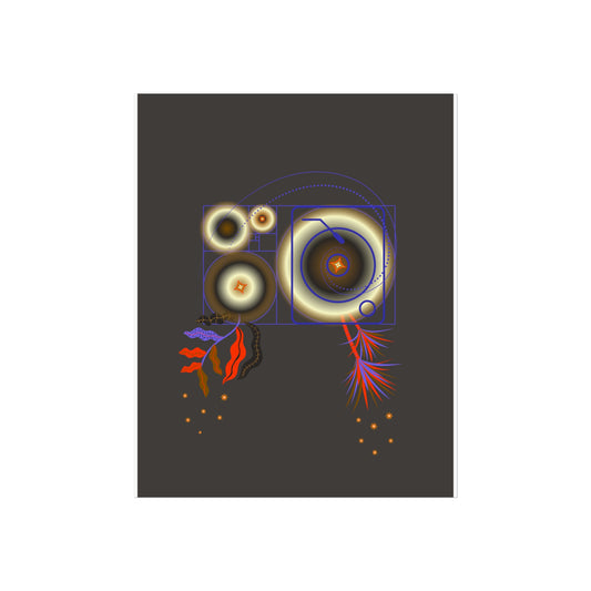 Fibonacci Growth Break (dark color scheme) | Modern Abstract Wall Art Print