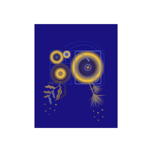 Fibonacci Growth Break (in blue) | Modern Abstract Wall Art Print